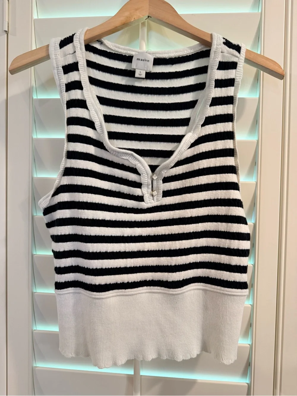 Anthropologie Maeve Textured Crop Tank Size Large - Picture 5 of 8